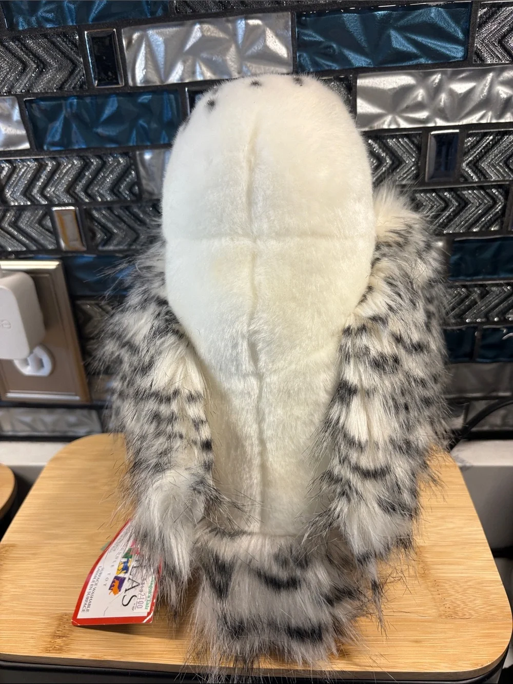 Plush Snowy Owl Stuffed Animal - White and Gray